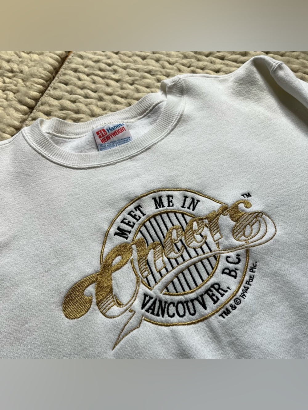 Vintage Hanes Heavyweight Crewneck Sweater Vancouver BC Cheers | medium